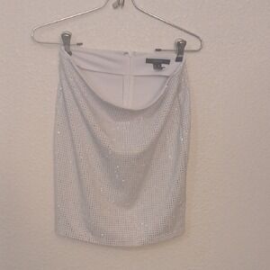 "Make Offer" Gray Sequin Mini Pencil Skirt for Casual Wear